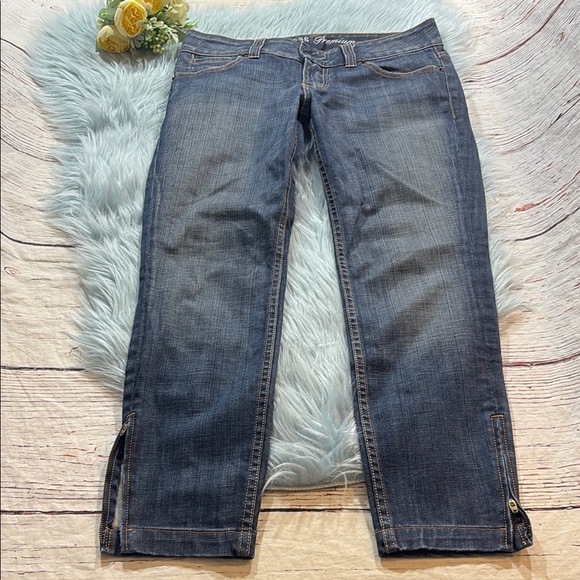 GUESS Vintage Low Rise Ankle Zip Crop Jeans sz 27 - Picture 1 of 10